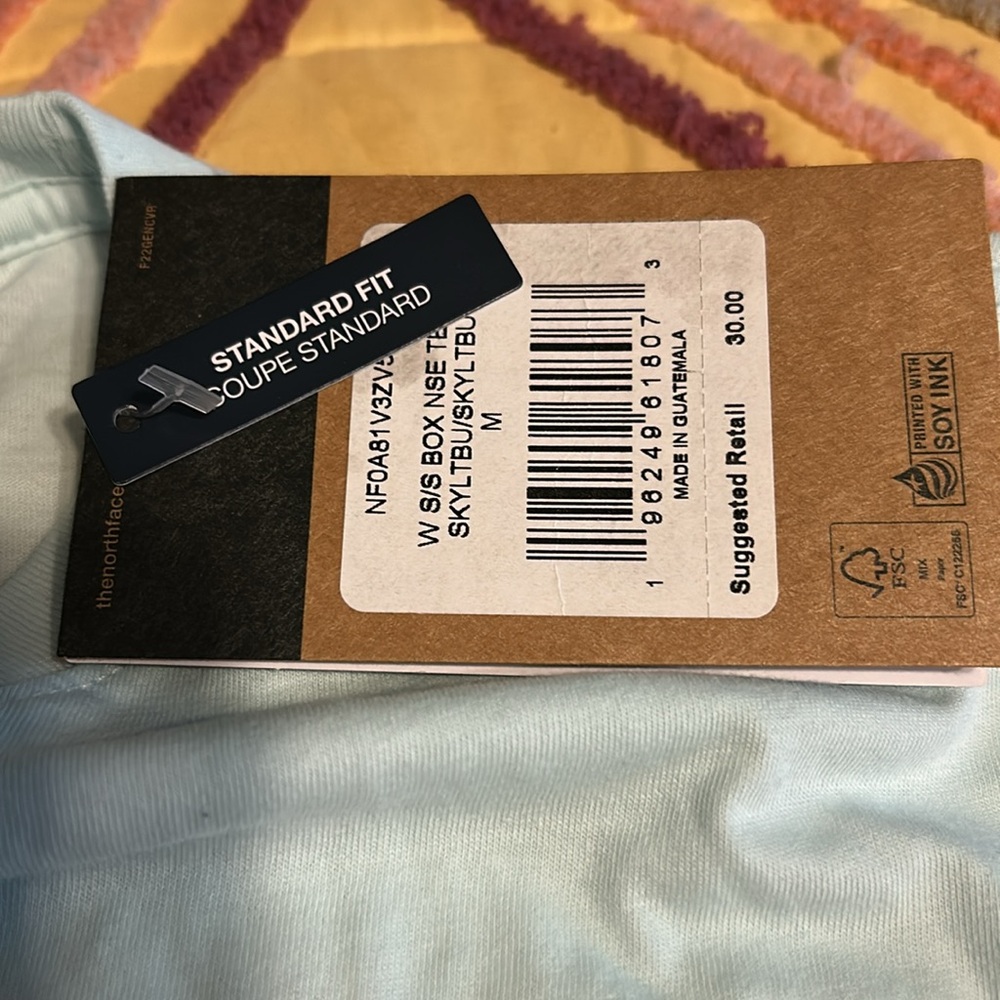 The North Face Sky Blue Short Sleeve Tee Sz M - Picture 3 of 4
